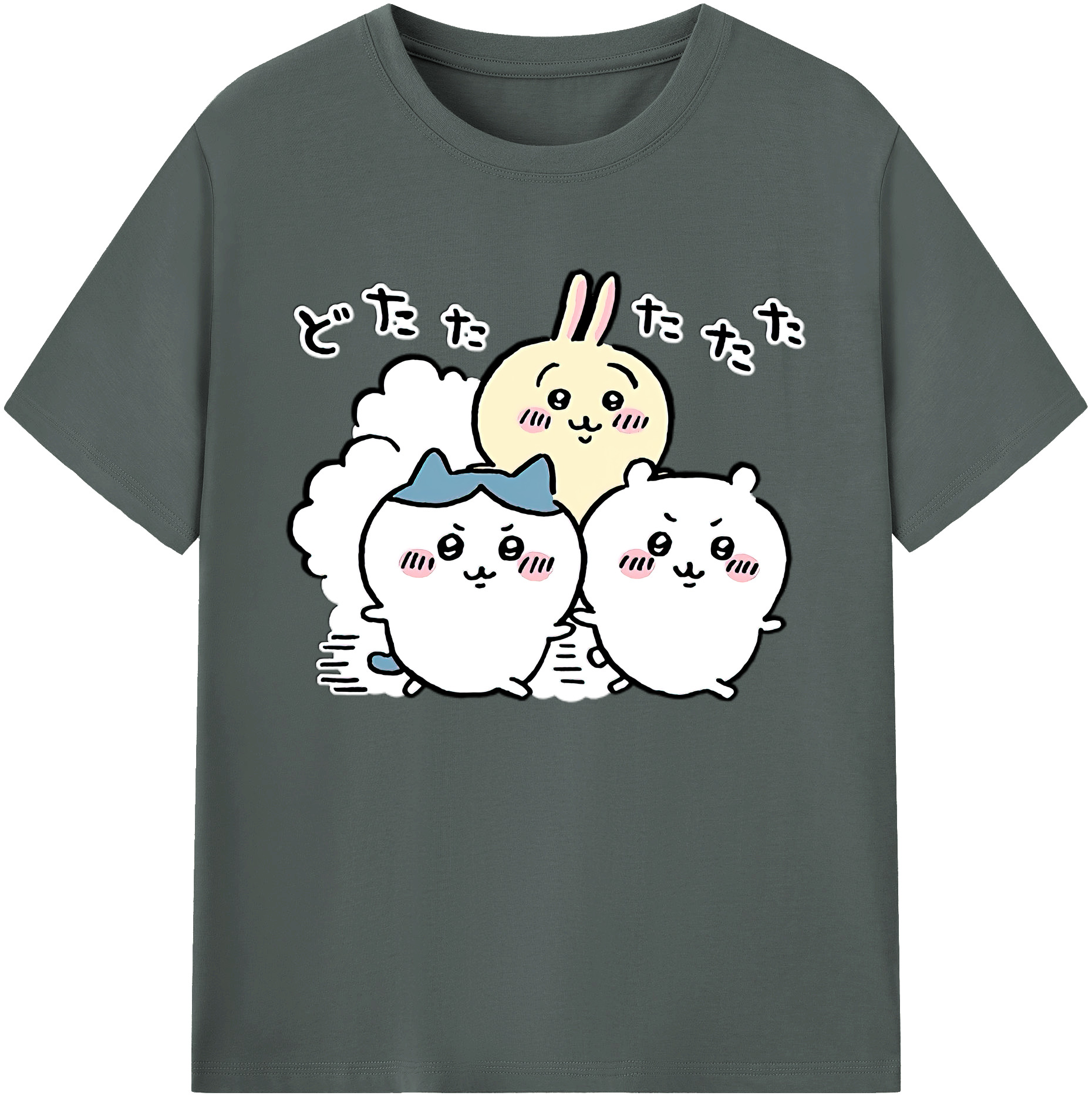 （画像用） ちいかわ ハチワレ Chii-kawa hachiware 綿100％ メンズ半袖Tシャツ｜肌触りやわらか＆通気性